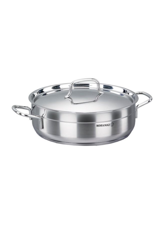 Low Casserole With Lid Silver 3.5Liters