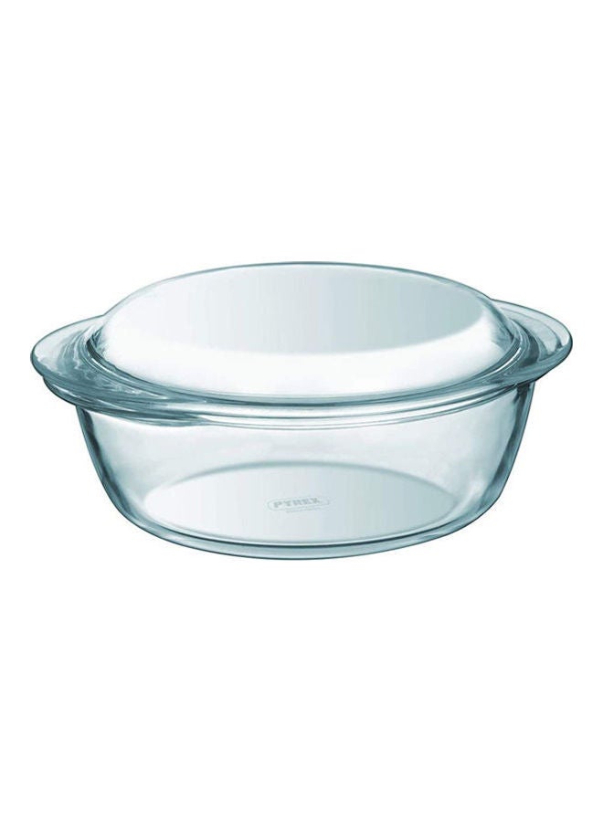 Glass Round Casserole With Lid Lt3.2 Cm26Xh10 House And Kitchen Clear Cm26Xh10cm