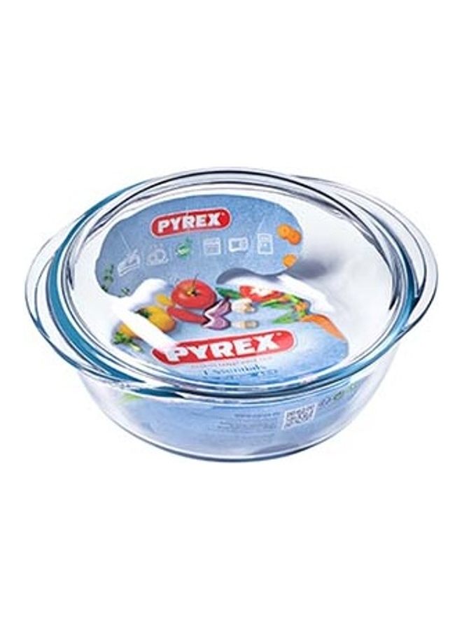 Essentials Glass Round Casserole High Resistance Transparent 2.2 + 0.8Liters