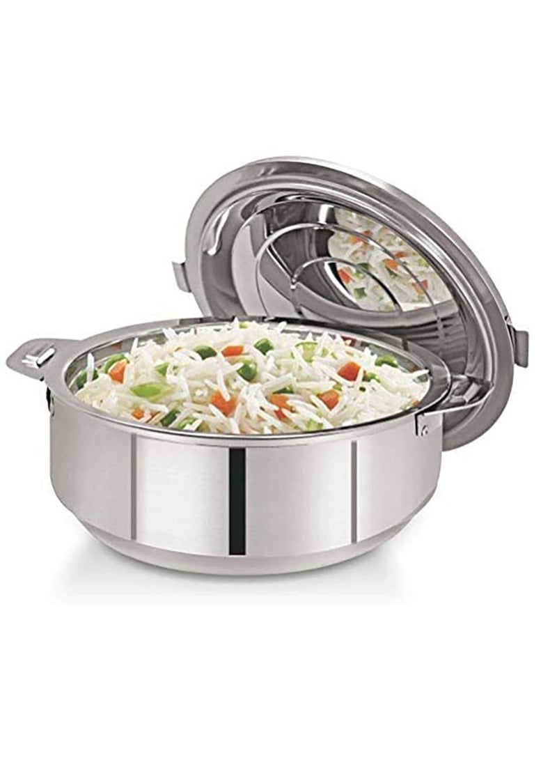 Stainless Steel Casserole Lightweight Easy to Handle Hotpot with Lid Silver-Madina 3Pc Set 1.0L, 1.5L, 2.5L