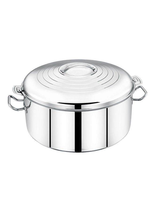 Food-Grade Hot And Cold Hotpot With Double Wall Vacuum Insulation| Firm Twist Lock To Keep Food Fresh For Long| Elegant And Unique Design Perfect For Rice Roti Curry| Silver Silver 15Liters