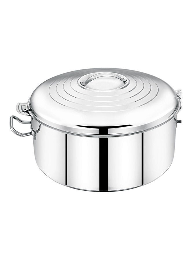 Food-Grade Hot And Cold Hotpot With Double Wall Vacuum Insulation| Firm Twist Lock To Keep Food Fresh For Long| Elegant And Unique Design Perfect For Rice Roti Curry| Silver Silver 30Liters