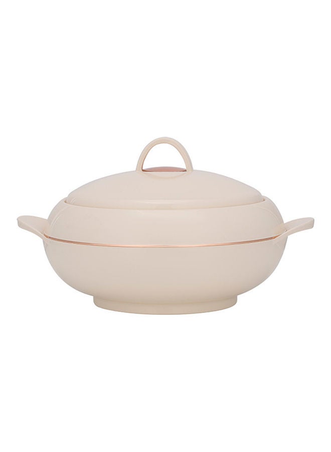 Omega Gold Double Wall Insulated Casserole, Firm Twist Lock | RF11153 | Strong Handles | 3500ml Double Wall Insulated Serving Pot, Chapati Storage Box, Roti Serving Pot, Chapati Dabba Beige 27.8x27.8x19.6cmcm