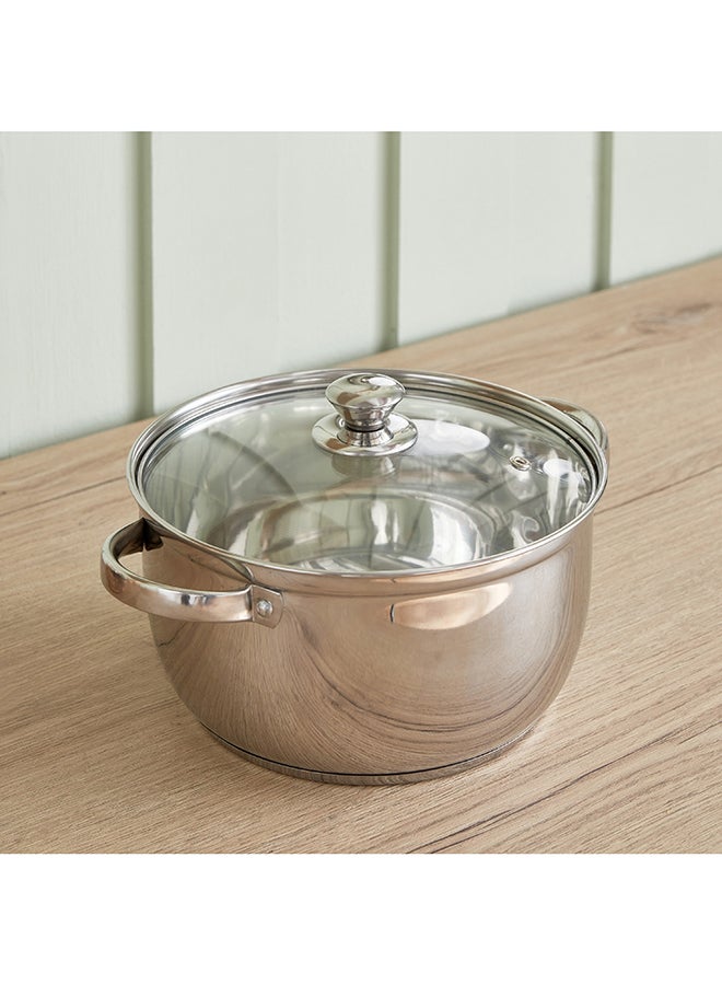 Stilo Stainless Steel Casserole with Lid 24 x 13.8 x 24 cm