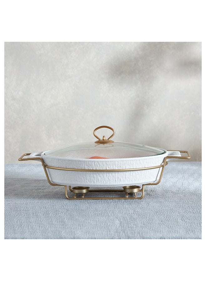 Celtic Oval Casserole with Candle Stand 30.1x43.5x11.8 cm