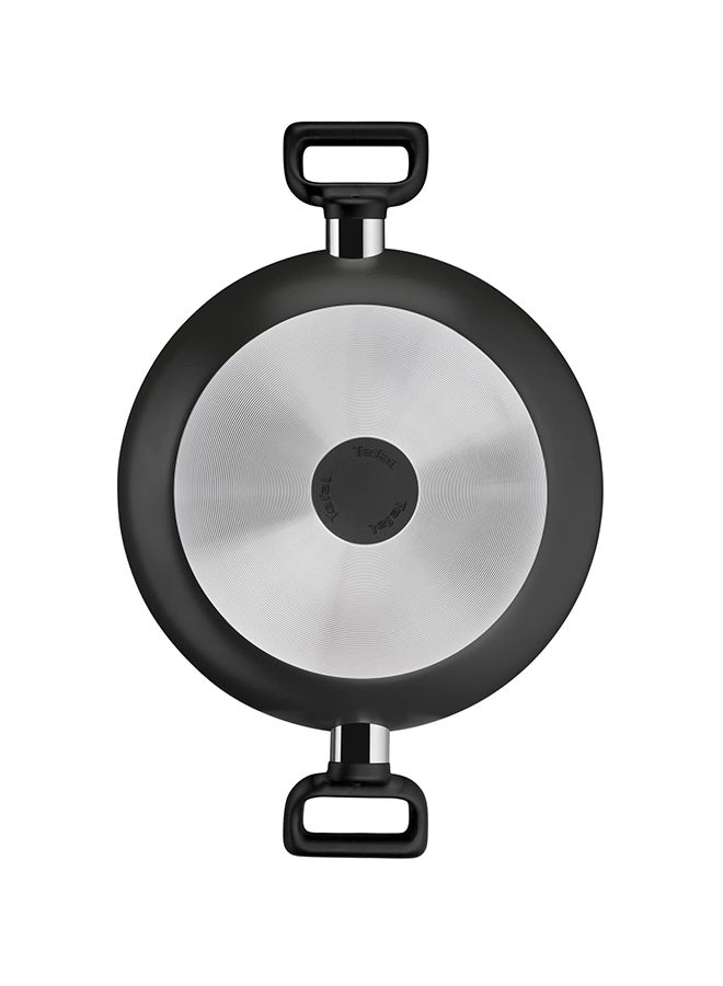 G6 Delicia Aluminium Non-Stick Kadai Pot With Glass Lid Black 28cm
