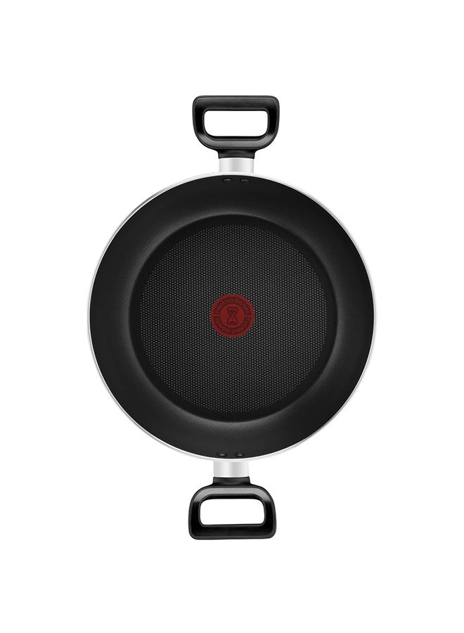 G6 Delicia Aluminium Non-Stick Kadai Pot With Glass Lid Black 28cm