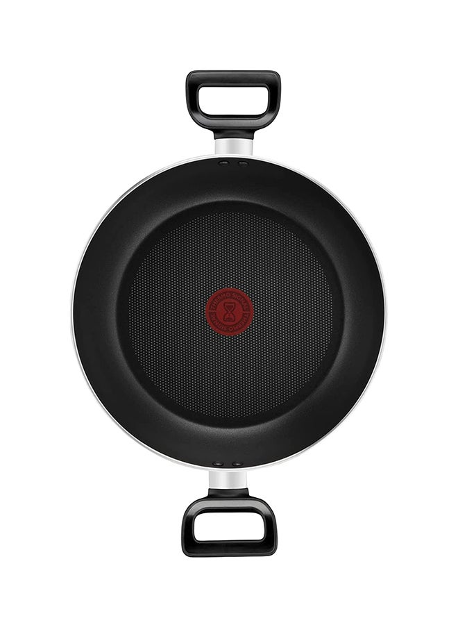 Non-Stick G6 Delicia Aluminium Kadai Pot With Glass Lid Black 24cm