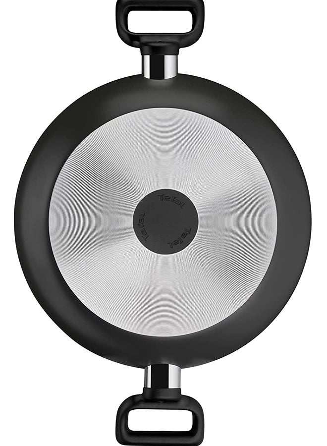 Non-Stick G6 Delicia Aluminium Kadai Pot With Glass Lid Black 24cm