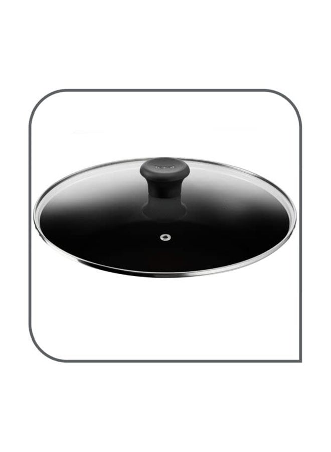 Non-Stick G6 Delicia Aluminium Kadai Pot With Glass Lid Black 24cm