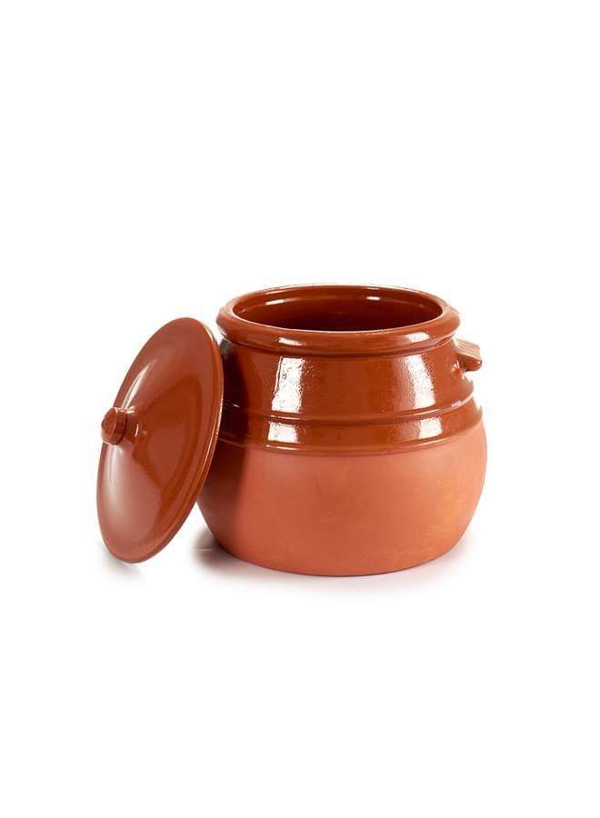 Brown Terracotta Belly Cooking Pot 3.5 Liter, Sapin