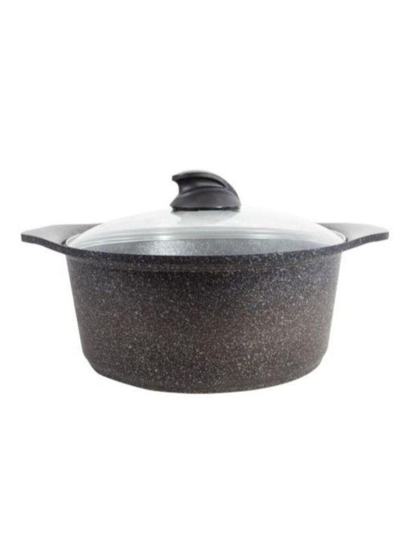 Arshia Nonstick Granite Casserole 28cm With Glass Lid