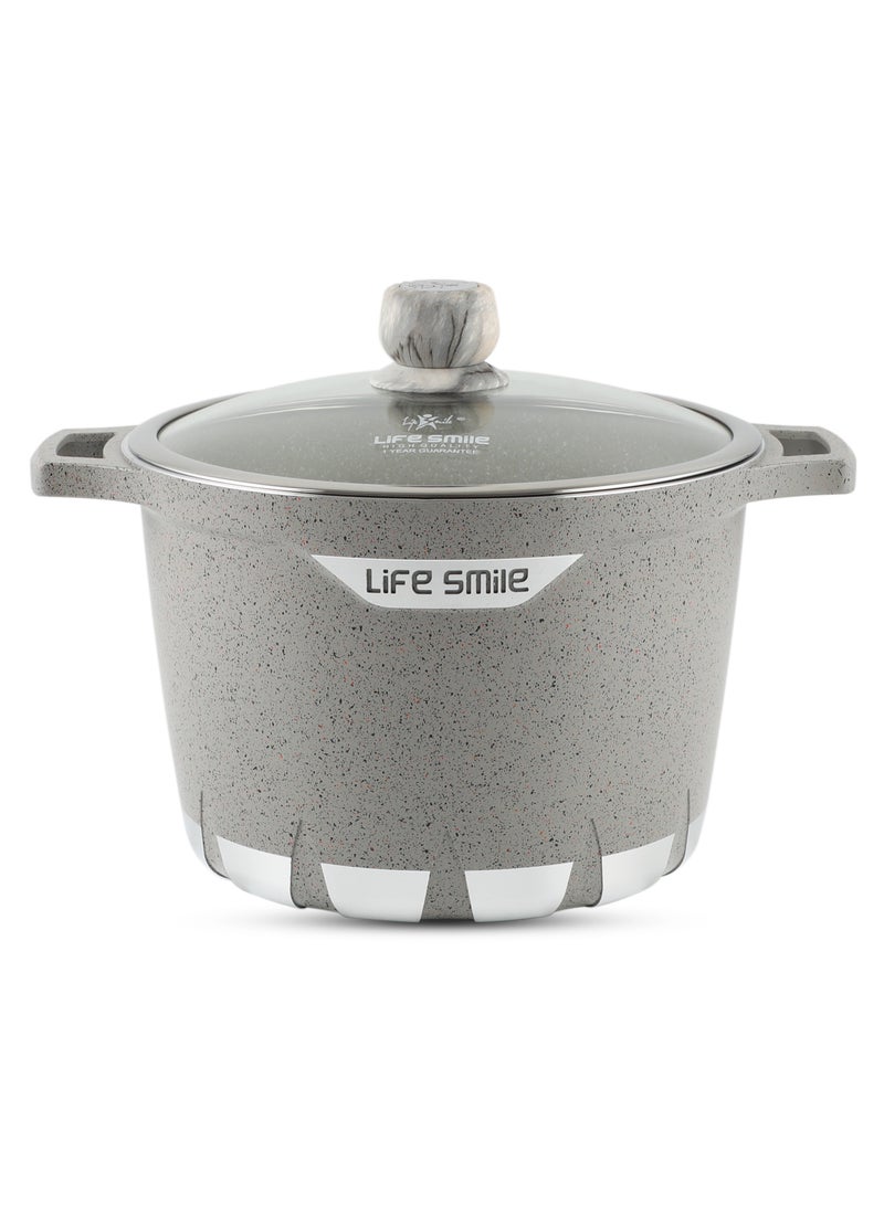 28CM Nonstick Granite Coated Stock Pot - Superior Heat Transfer, Fat-Free Cooking, 1-Year Guarantee