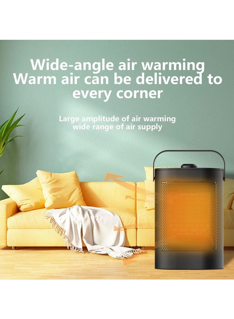 Mini Ceramic Fan Heater, Portable Electric Fan Heater with Energy Saving, Quiet Operation Overheating, and Tilt Protection for Office, Bathroom, Living Room, Bedroom (Black)