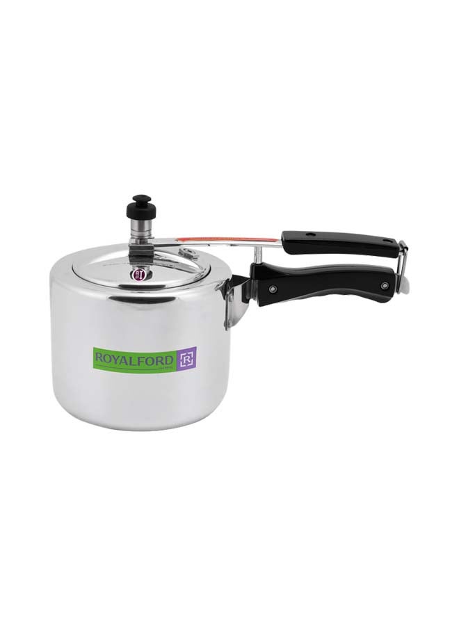 3Ltr Pressure Cooker Aluminium Inner Lid Free Extra Gasket & Safety Valve Silver 3.0Liters