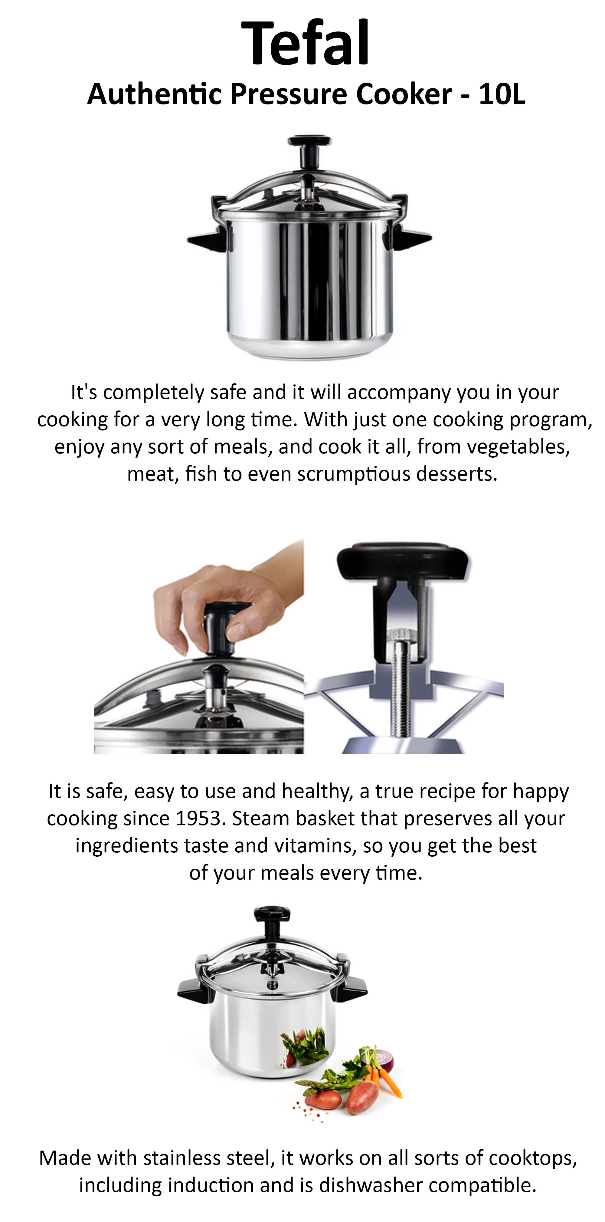 Authentic Pressure Cooker - 10L Silver