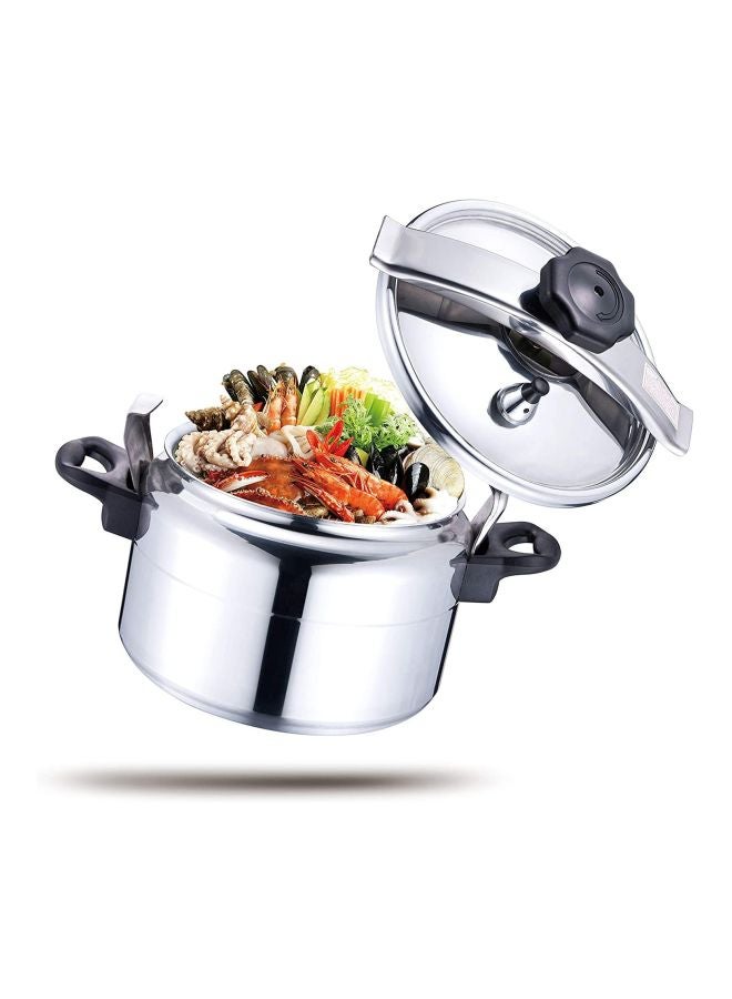 Aluminium Pressure Cooker Silver/Black 8Liters