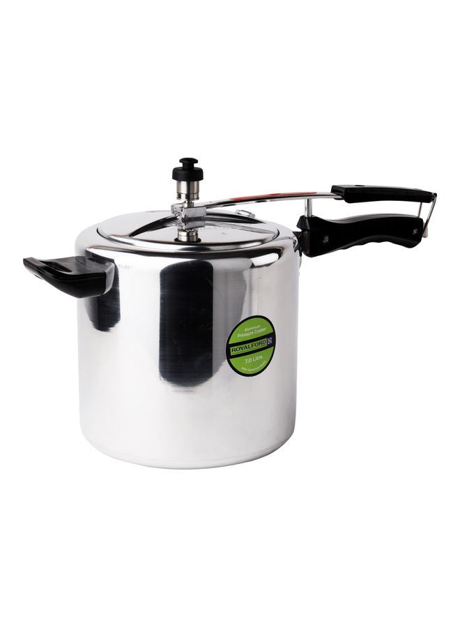 Aluminum Pressure Cooker Silver 7Liters