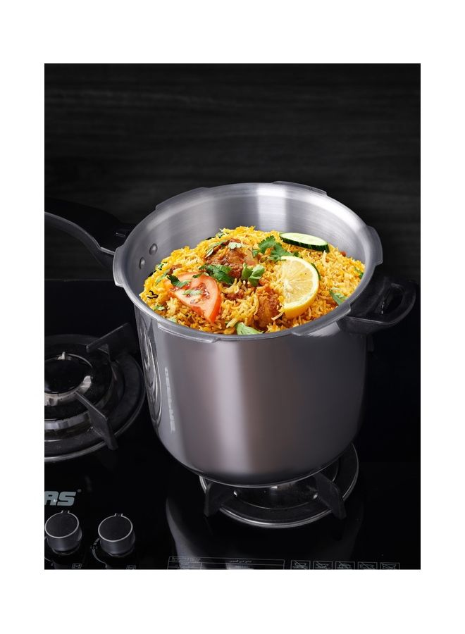 Aluminum Induction Base Pressure Cooker Equipped with Improved Pressure Regulator and Controlled GRS Durable Construction with Firm Handles Compatible with Induction 12Liters