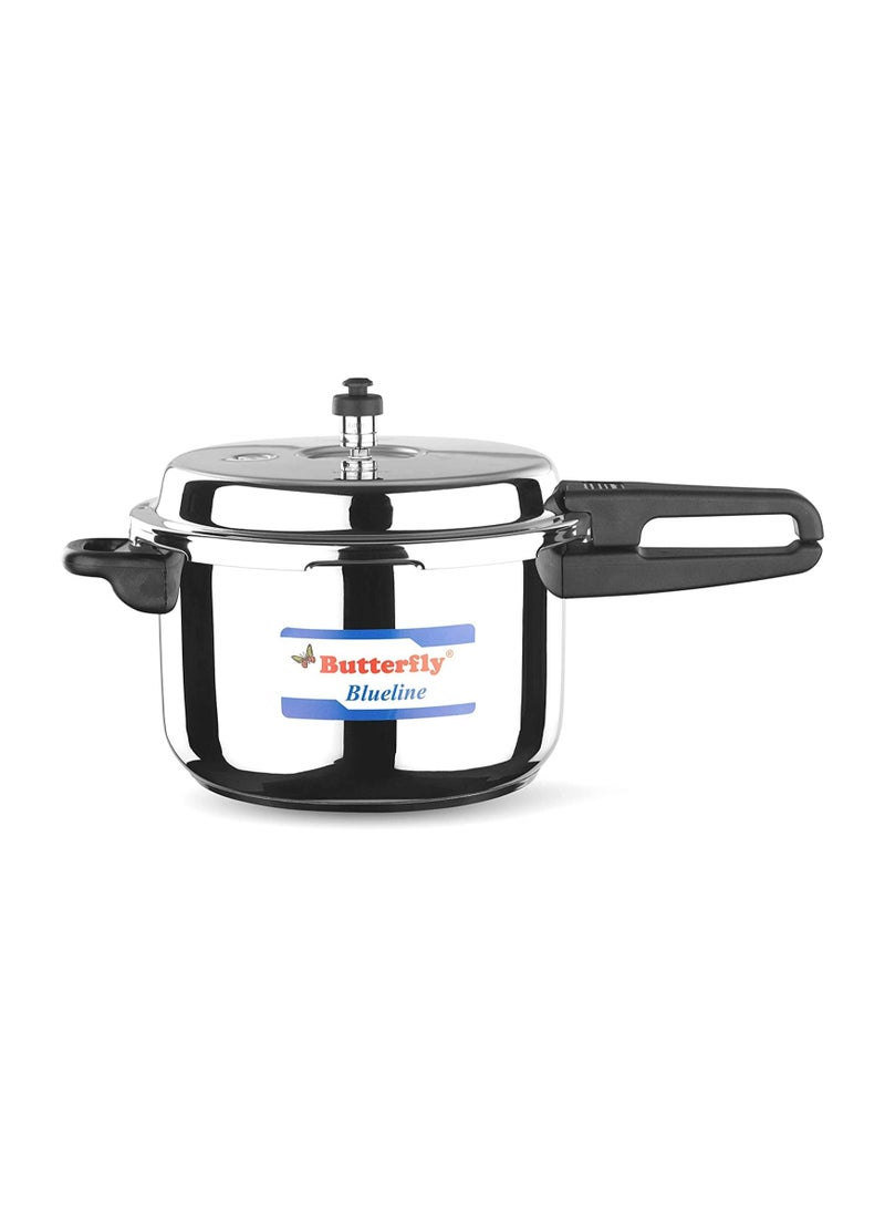 Butterfly Blue Line Stainless Steel Pressure Cooker Ergonomically designed handles With Safety valve, Dishwasher Safe & induction compatible 7.5 liter