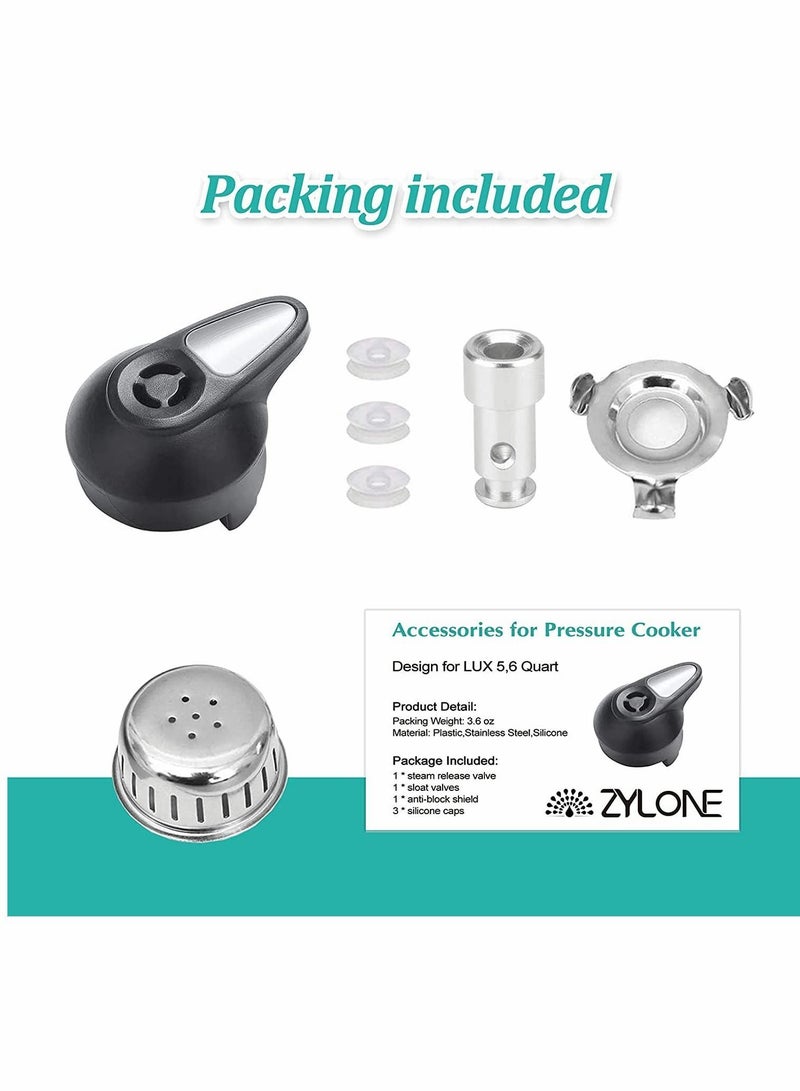 Steam Valve, Pressure Cooker Valve Replacement Part Accessories, with 3 Silicone Caps