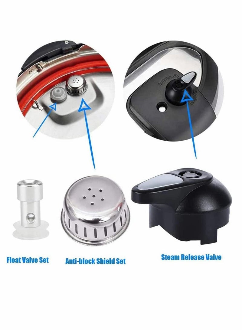 Steam Valve, Pressure Cooker Valve Replacement Part Accessories, with 3 Silicone Caps