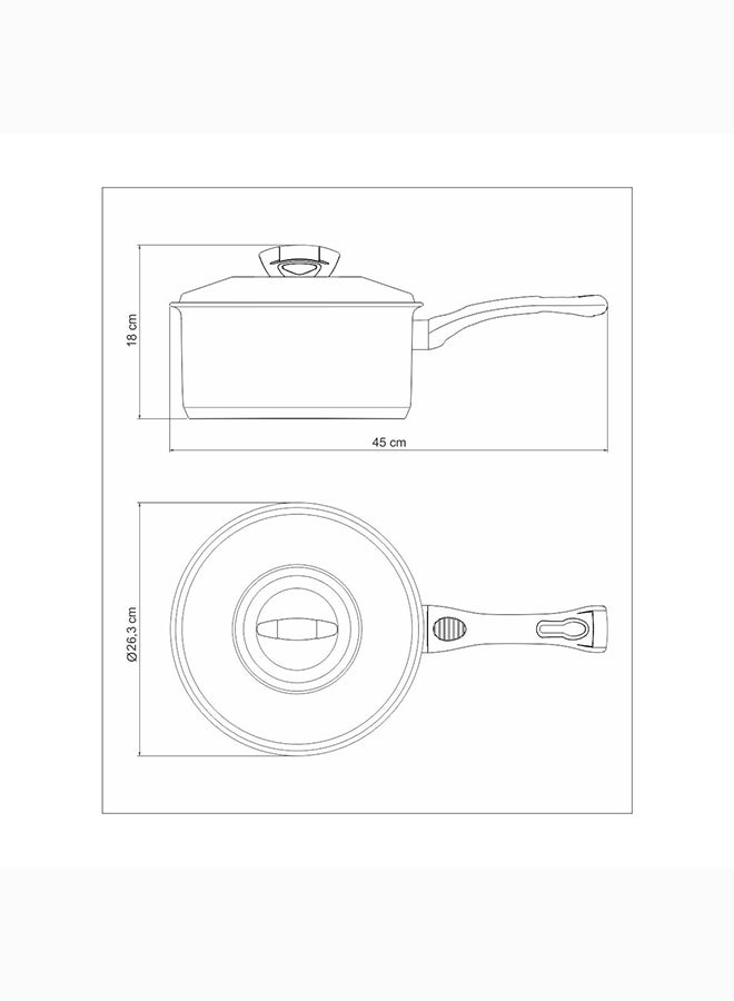 Solar Bakelite 4.7L Stainless Steel Saucepan With Tri-Ply Bottom Silver 24cm