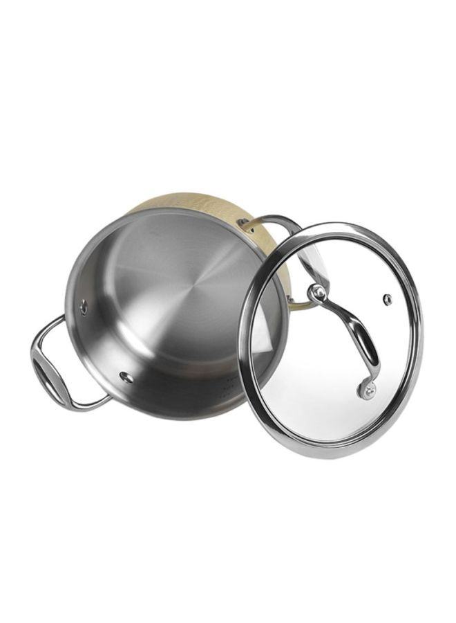 Brigitte Stainless Steel Saucepan With Lid Beige/Silver 18х8.5cm