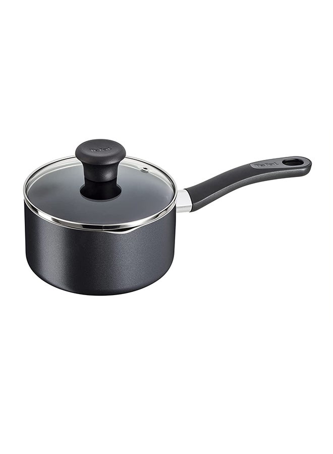 Non-Stick G6 Delicia Aluminium Saucepan With Glass Lid Black 16cm