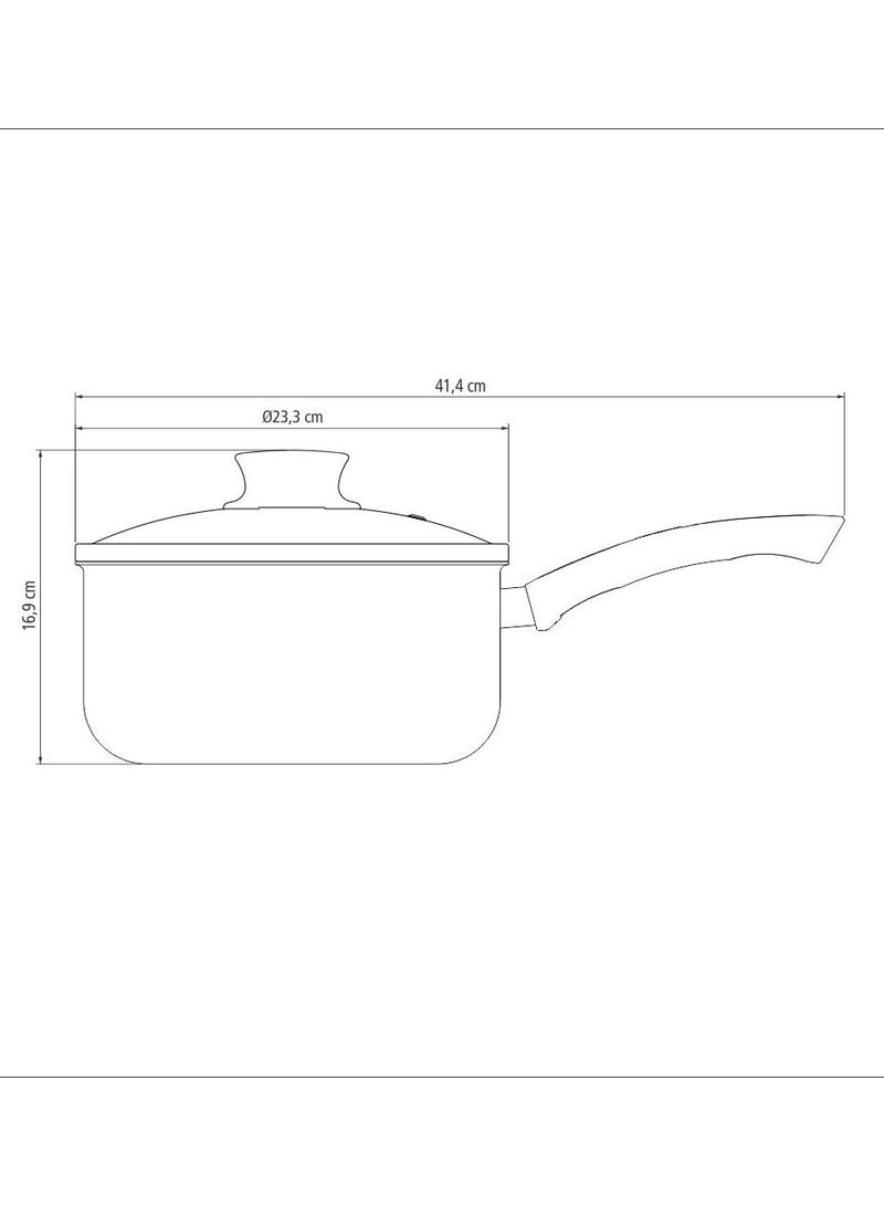 Since 1911,Made in Brazil- Paris 22cm Graphite Aluminum Saucepan with Internal PFOA Free Nonstick Coating