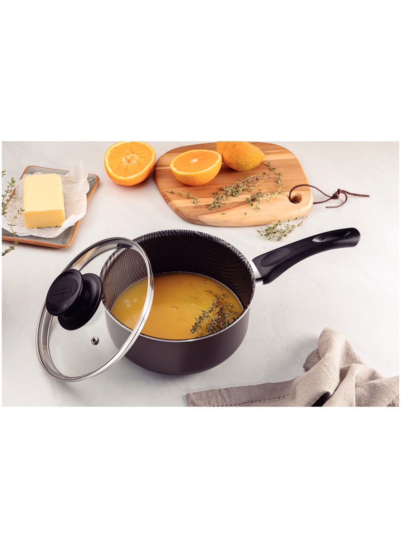Since 1911,Made in Brazil- Paris 22cm Graphite Aluminum Saucepan with Internal PFOA Free Nonstick Coating