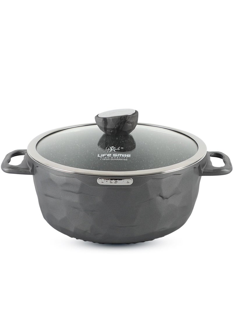 20cm Nonstick Stock Pot with Lid, Nonstick Soup Pot Casserole Pot Granite Cooking Pot, Induction Compatible Pot for Stews, Pasta, Stocks, Chilli and Broth, PFOA Free Oven Safe