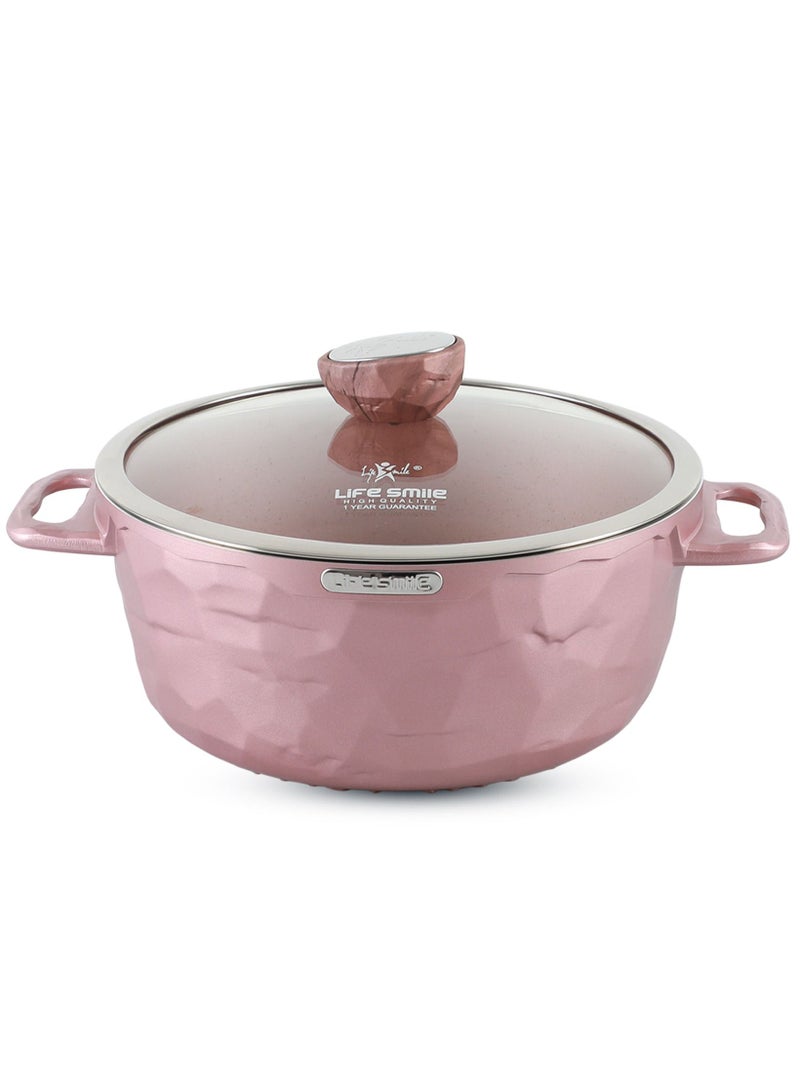 16/20/24/28/32cm Sizes Nonstick Stock Pot with Lid, Nonstick Soup Pot Casserole Pot Granite Cooking Pot, Induction Compatible Pot for Stews, Pasta, Stocks, Chilli and Broth, PFOA Free Oven Safe