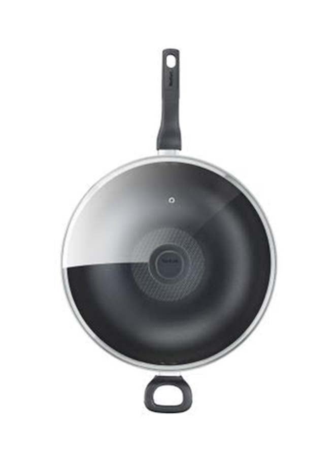 Cook Easy Xl 36 Cm Non-Stick Wokpan With Lid, Aluminium Black 36 cmcm
