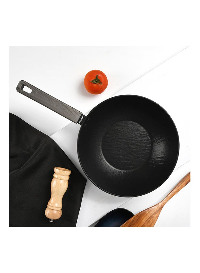 Wok Pan Aluminum With Induction Bottom Vela Rock Series Non-Stick Black/Silver 28x8cm