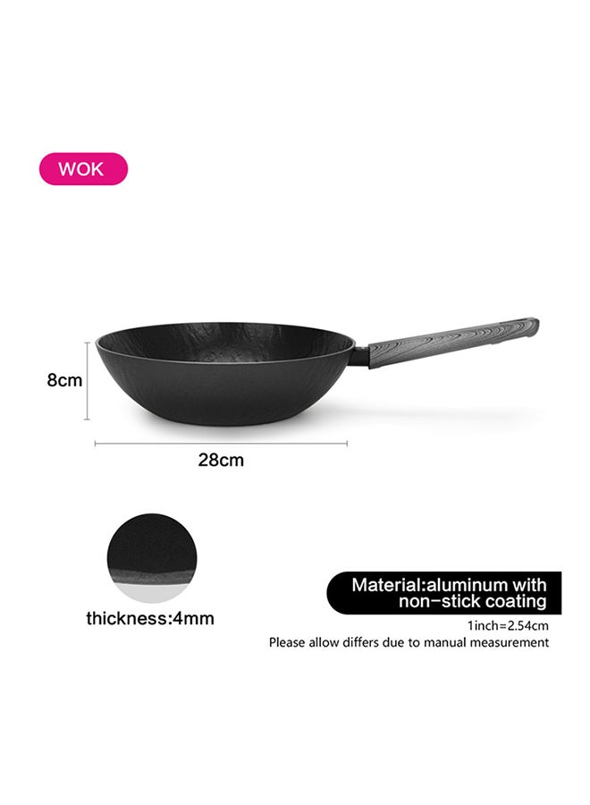 Wok Pan Aluminum With Induction Bottom Vela Rock Series Non-Stick Black/Silver 28x8cm