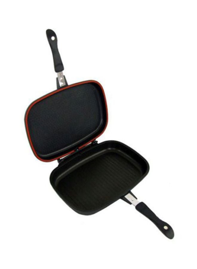 Two-Sided Double Grill Non-Stick Pressure Pan Black/Silver/Red 6x15x8cm