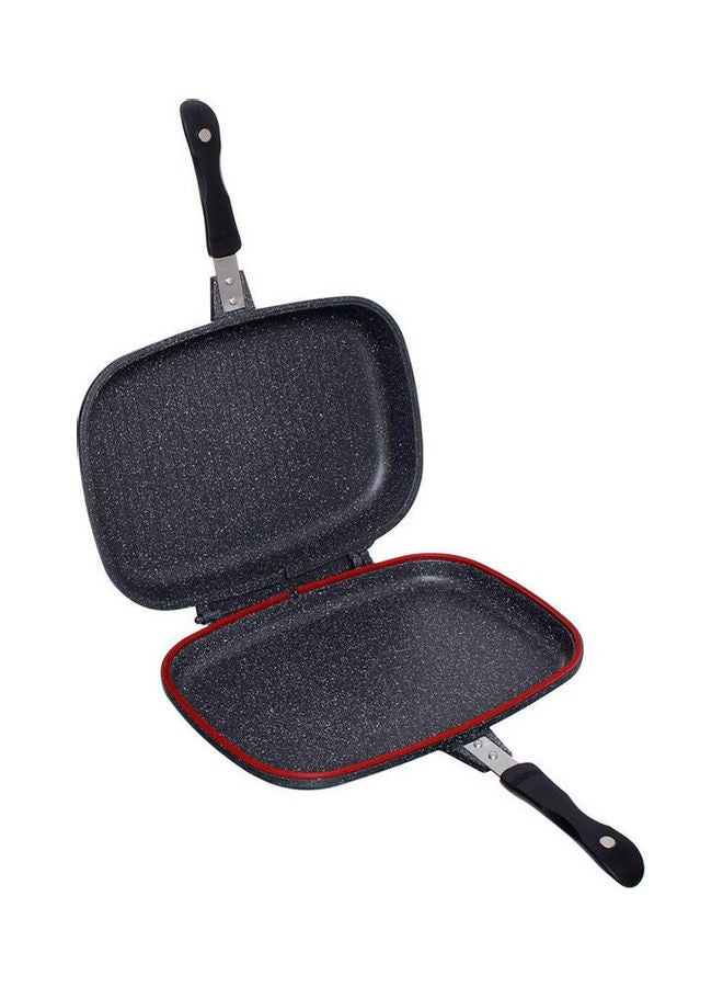 Two-Sided Double Grill Non-Stick Granite Pan Grey 36cm