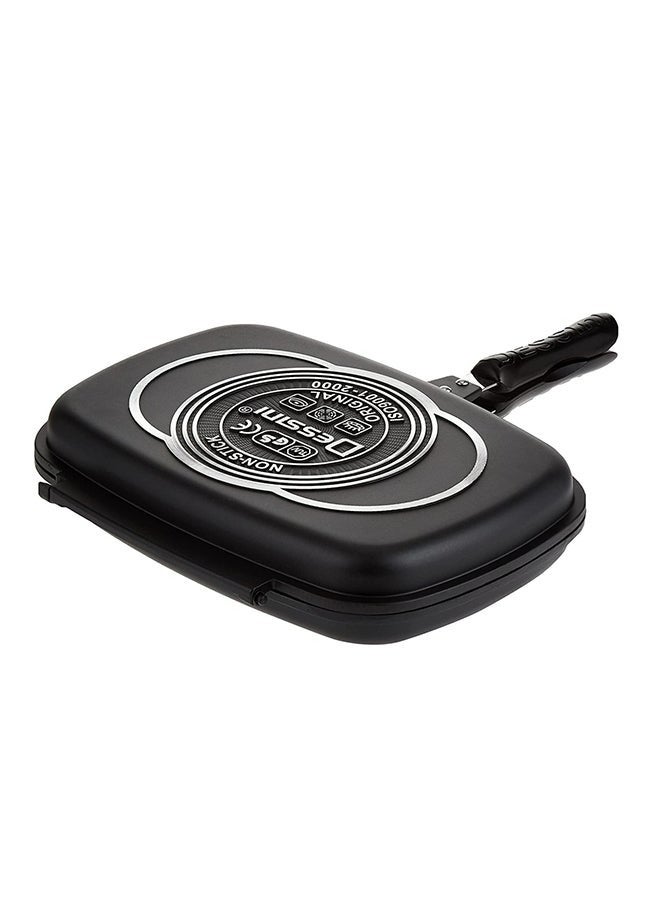 Double Sided Grill Pan Black/Silver/Red 40cm