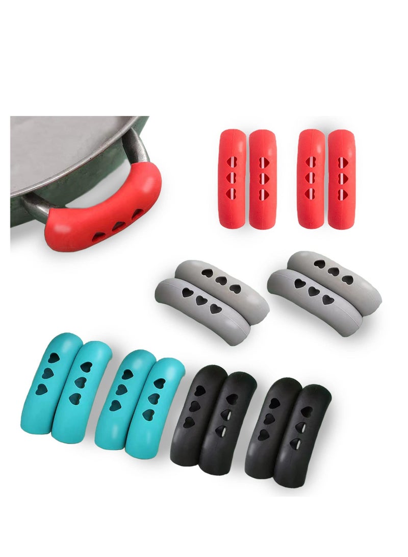 Hot Handle Holder, Pot Handle Sleeve Pack of 16,  Assist Handle Holder Grip, Heat Resistant, Non Slip Pot Grip Handle Sleeve, Silicone Pot Handle Sleeve Covers