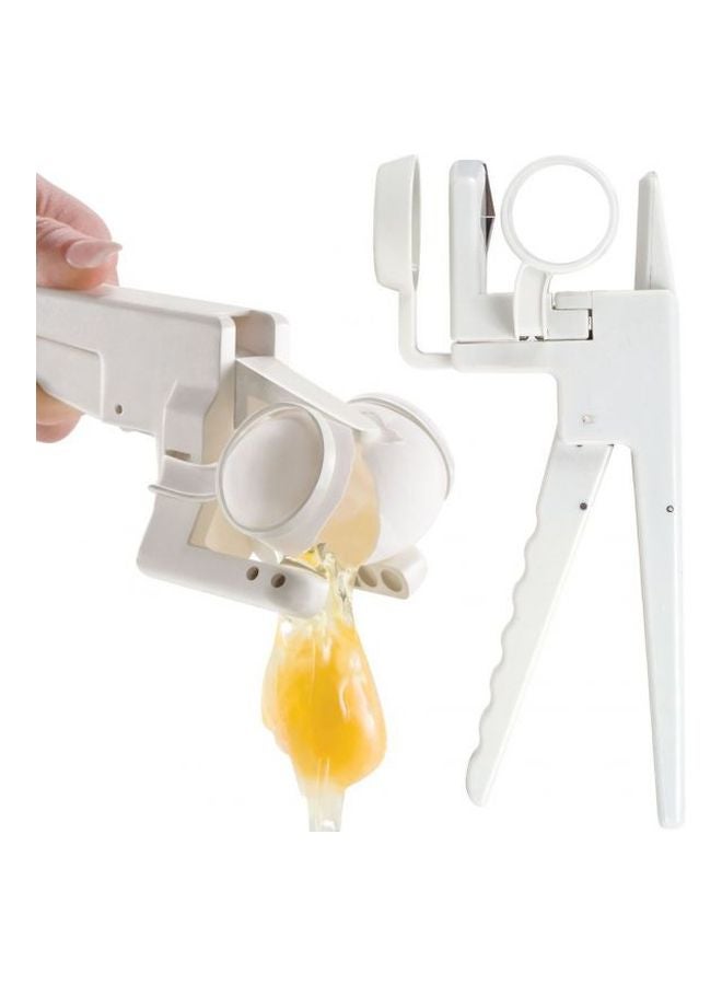 Egg Cracker And Separator Tool White 1.75x3.875x8.5inch