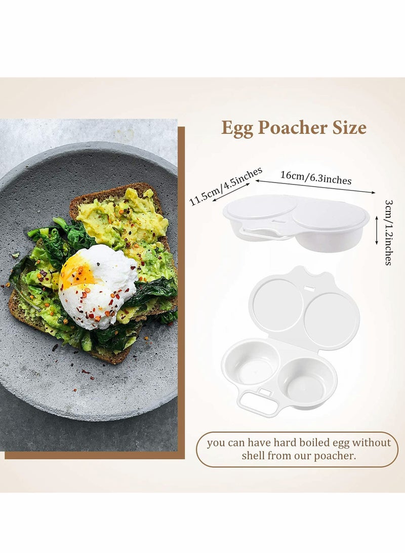 Egg Poacher and Omelet Pan for Microwave 2 Cavity for Perfect Poached Eggs Microwave Cookware Easy Eggs Set for Quick and Healthy Breakfast Dishwasher Safe Non-Stick Kitchen Essentials