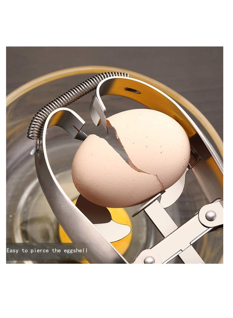 Stainless Steel Egg Opener Egg Scissors Cracker Eggshell Cutter Kitchen Gadget Baking Tools Egg Cracker Topper Set for Soft Hard Boiled Eggs Shell Removal