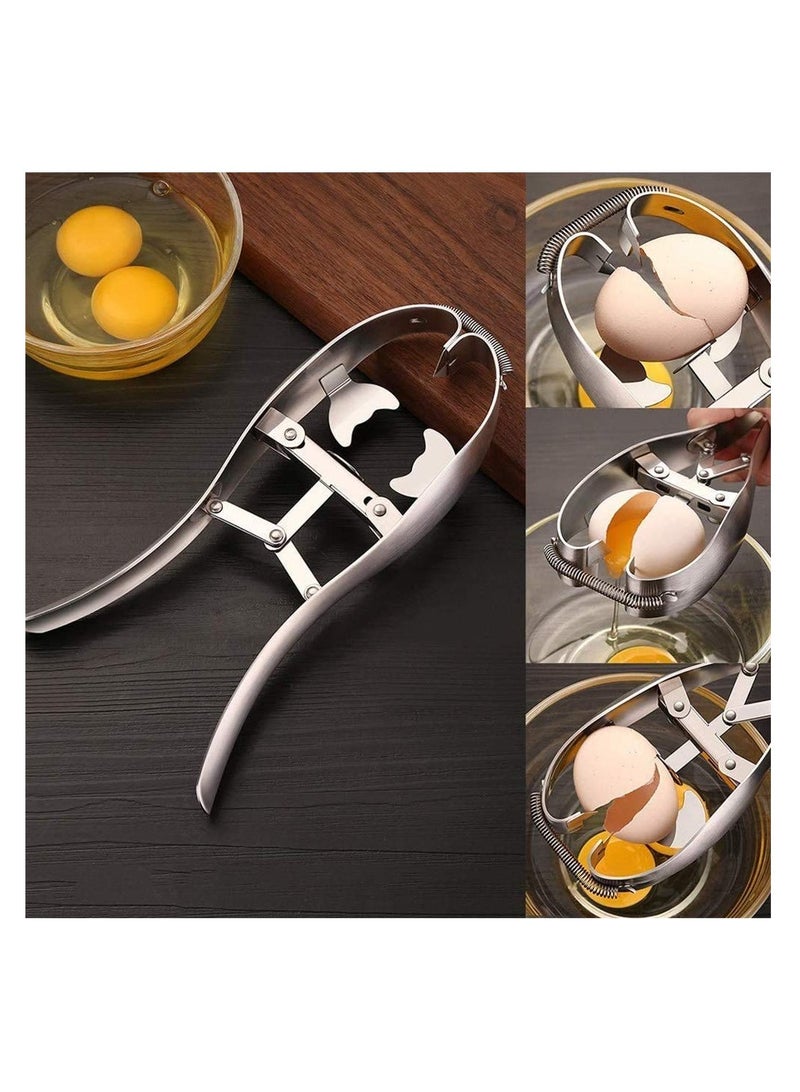 Stainless Steel Egg Opener Egg Scissors Cracker Eggshell Cutter Kitchen Gadget Baking Tools Egg Cracker Topper Set for Soft Hard Boiled Eggs Shell Removal