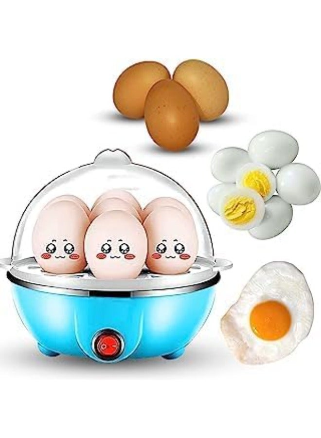 Electric Egg Cooker Boiler Maker - 7 Egg Capacity, Soft, Medium or Hard Boil, Noise-Free Technology, Auto Shut Off - White, Includes Egg Slicer - Fast & Easy Cooking, Ideal for Breakfast