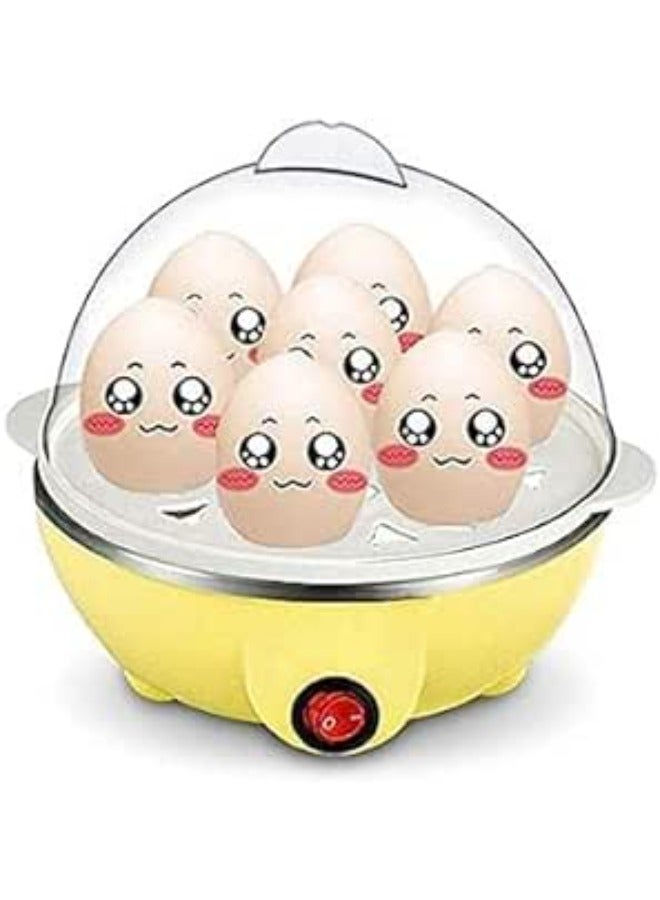 Electric Egg Cooker Boiler Maker - 7 Egg Capacity, Soft, Medium or Hard Boil, Noise-Free Technology, Auto Shut Off - White, Includes Egg Slicer - Fast & Easy Cooking, Ideal for Breakfast