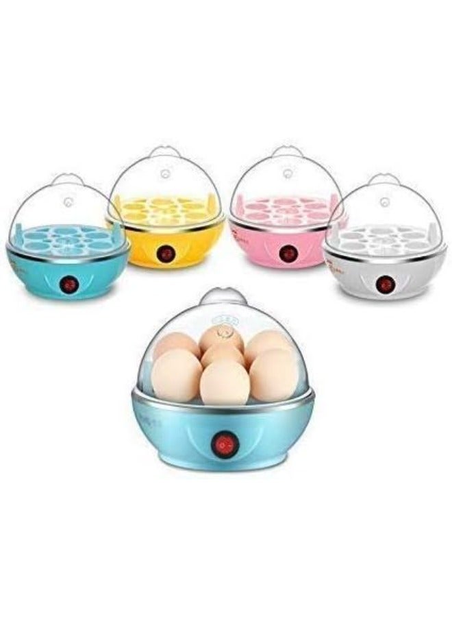 Electric Egg Cooker Boiler Maker - 7 Egg Capacity, Soft, Medium or Hard Boil, Noise-Free Technology, Auto Shut Off - White, Includes Egg Slicer - Fast & Easy Cooking, Ideal for Breakfast