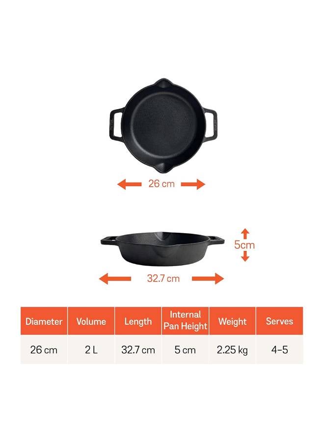 Meyer Cast Rion Skillet With 2 Side Handle 26 cm