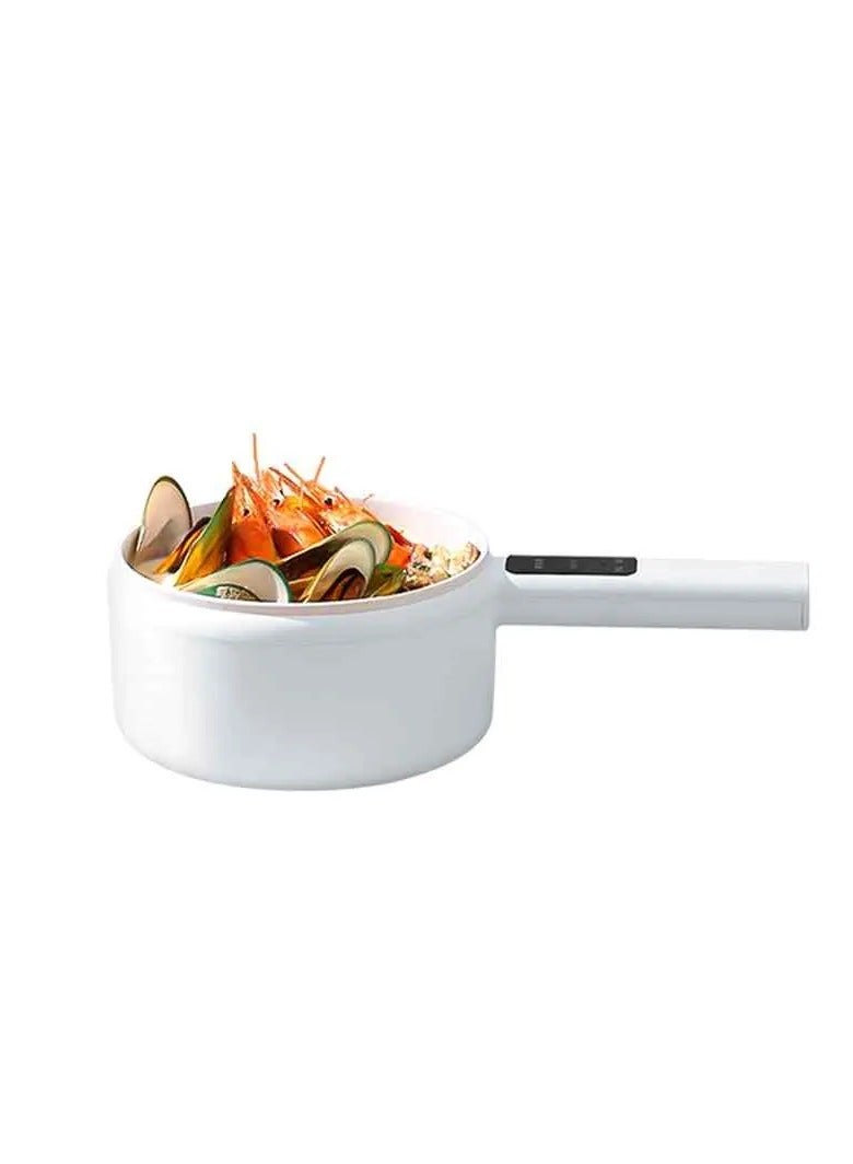 Electric Skillet 2L Hot Pot with Steamer Modes Temperature Control Non-stick Coating Cooking Surface Frying Pan