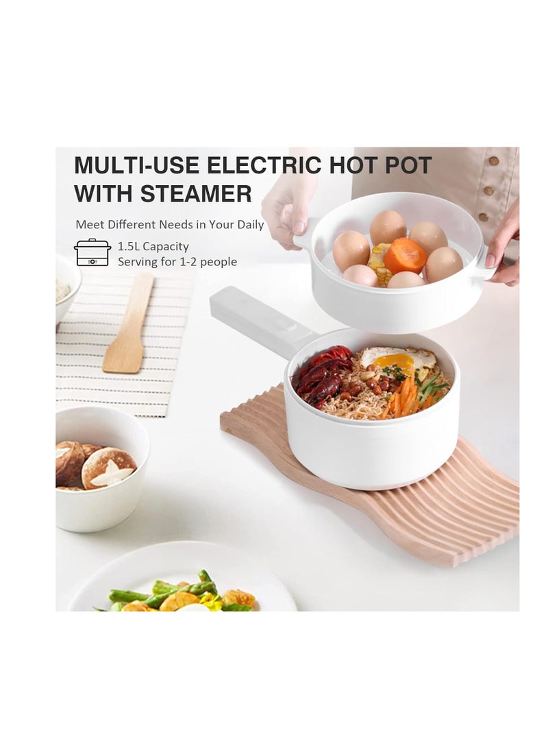 Portable Multi-function Student Colorful Mini Noodle Cooker pan Stainless Steel Electric Cooking Pot with long handle